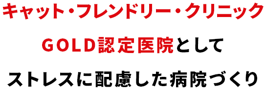 キャット・フレンドリー・クリニックGOLD認定医院としてストレスに配慮した病院づくり
