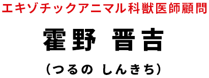 エキゾチックアニマ科獣医師顧問 霍野 晋吉 （つるの しんきち）